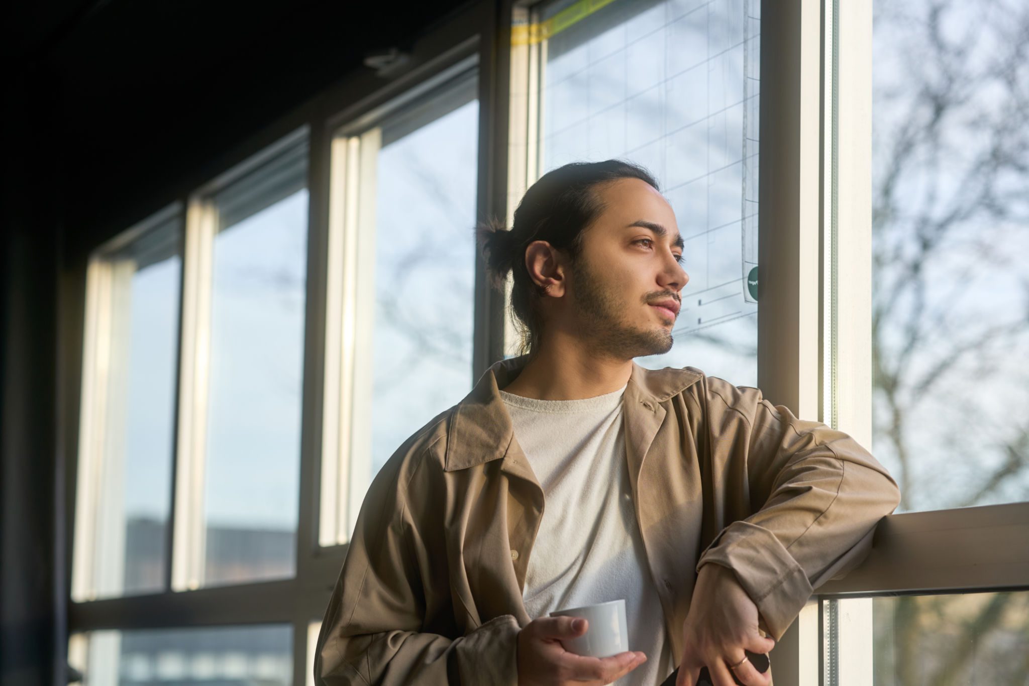 Relaxed man enjoying morning view