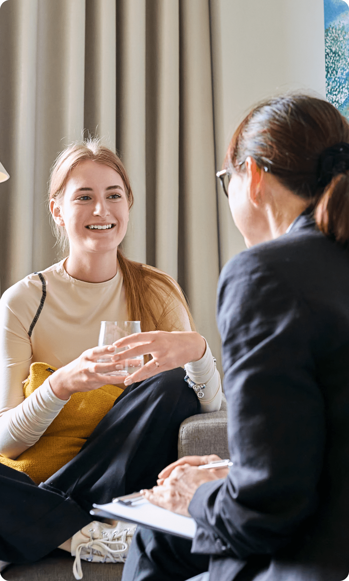 Two women having a conversation