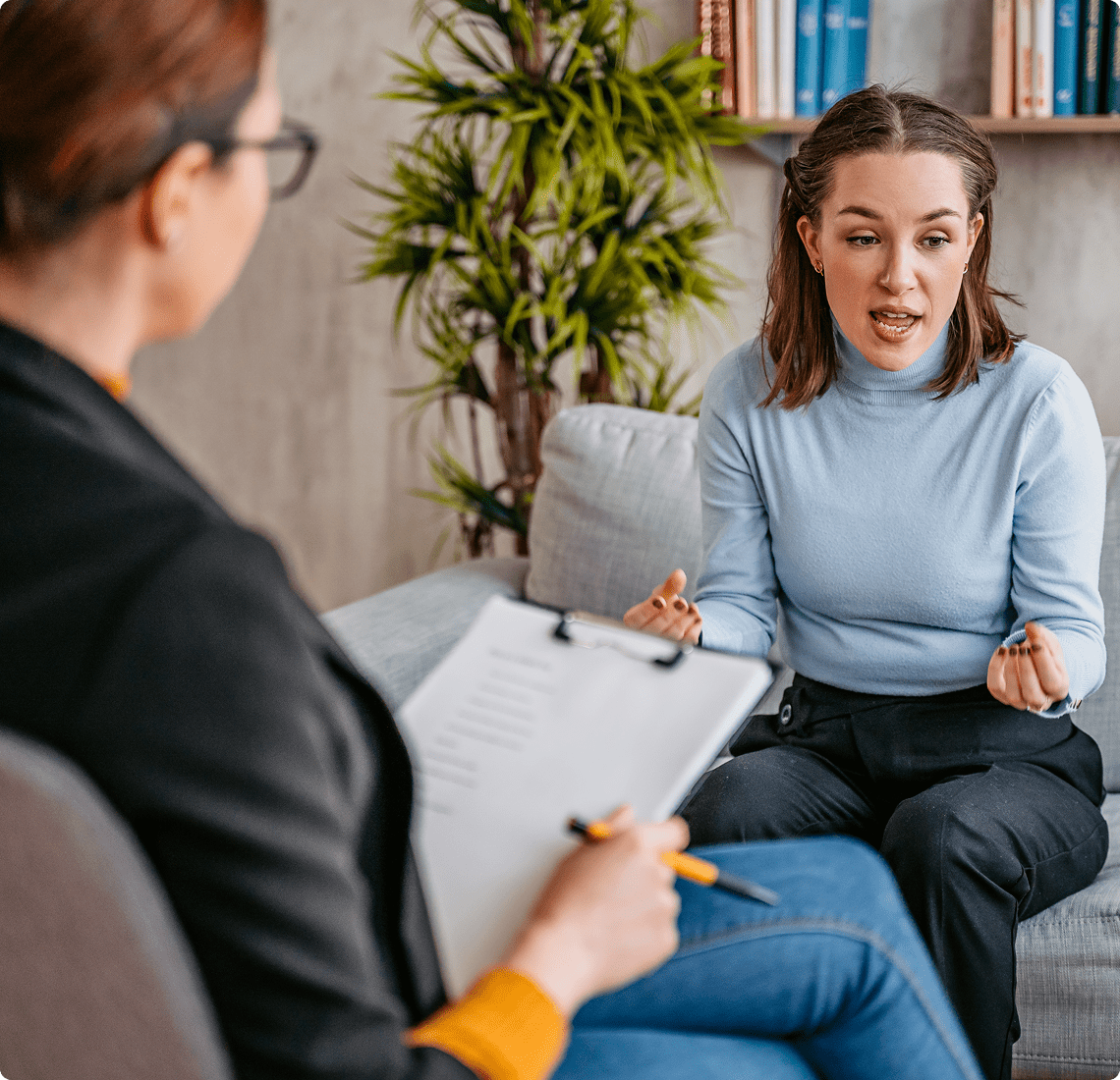 Therapist and patient during a session