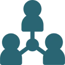 Three connected users symbol